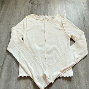 Aerie women’s Cream Long Sleeve Top